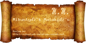 Mikustyák Malakiás névjegykártya